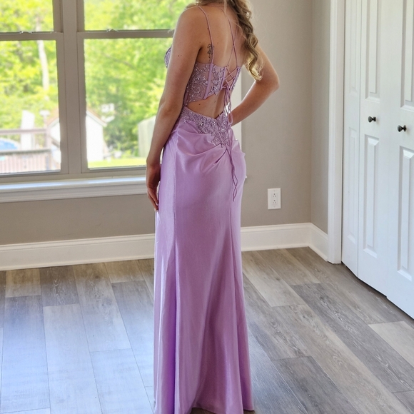 Light Purple Beautiful Prom Dress - Picture 3 of 6